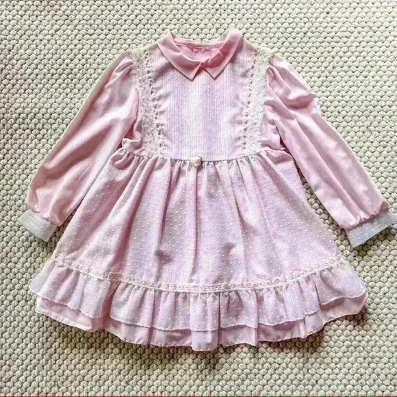 🌟 Vintage Just Adorable Pageant Dress Ruffle Lace - Picture 1 of 13